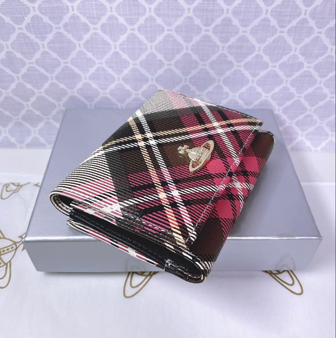 【可愛すぎ♡新品】可愛い ヴィヴィアン・ウエストウッド チェック 三折り財布