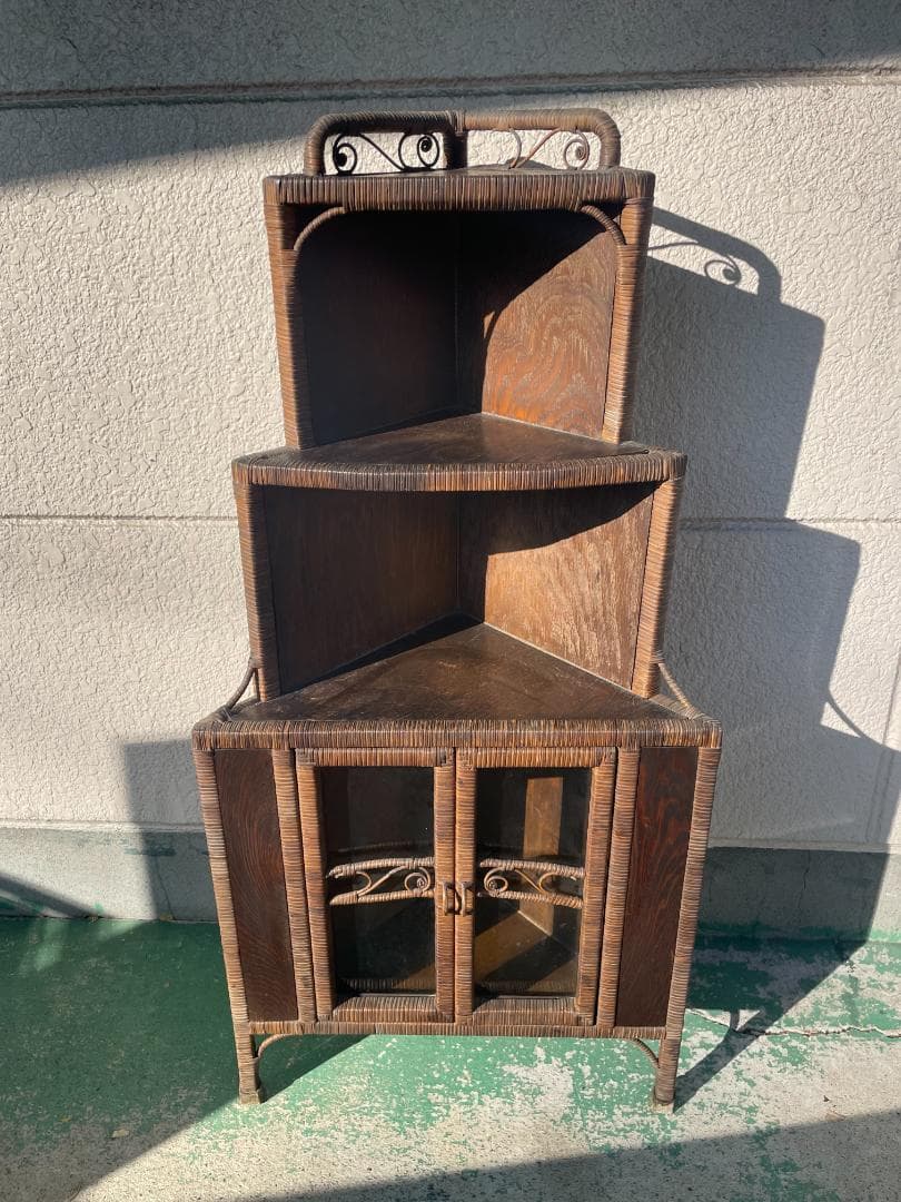 【レア品】昭和アンティーク家具　激レア品　木製家具　コーナー置き　昭和レトロ