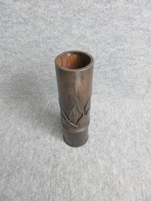 銅製竹筒形花器 [B27880]