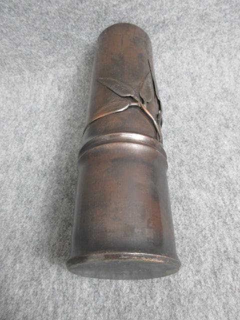 銅製竹筒形花器 [B27880]