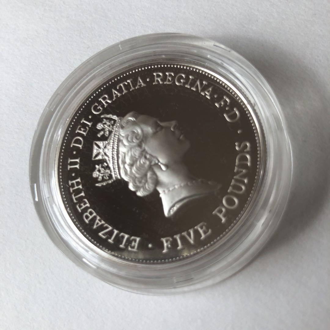 イギリス 1990年 エリザベス皇太后生誕90周年 プルーフ 5ポンド 銀貨