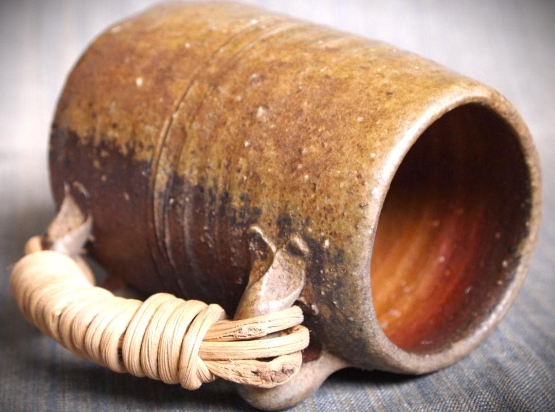 希少作★金重晃介【師＆父：人間国宝　金重陶陽】備前ビアジョッキ