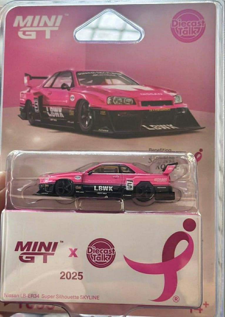 GIVE 2025 MINIGT Nissan LB-ER34 ピンクミニカー