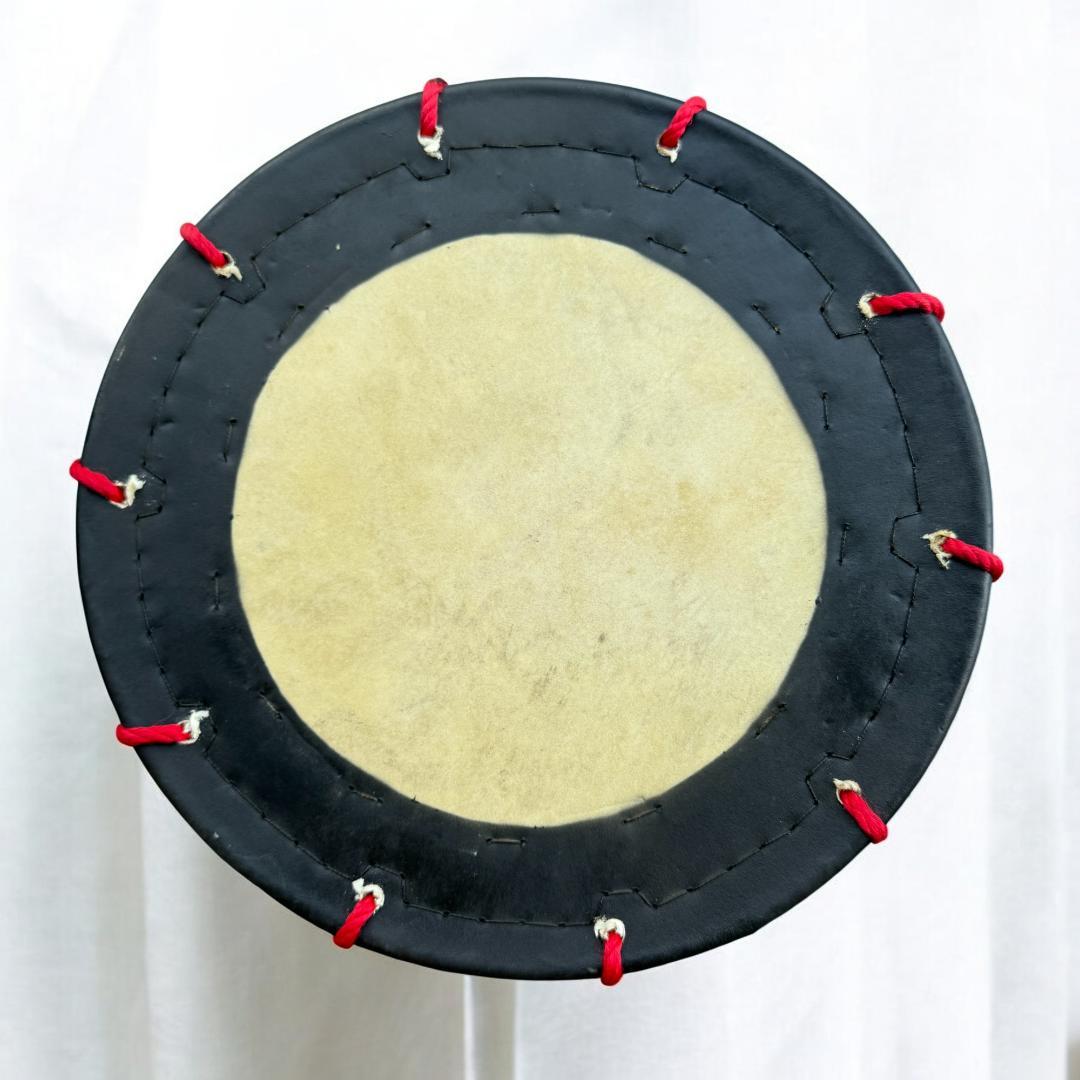 【新品】【蔵出し】締め太鼓 牛 革 和太鼓 バチ付き 台付き 入門用 セット