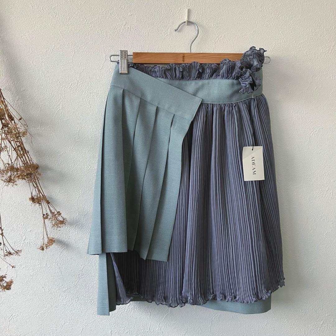 新品 ADEAM アシンメトリー スカート/size0/フォクシー/プリーツ