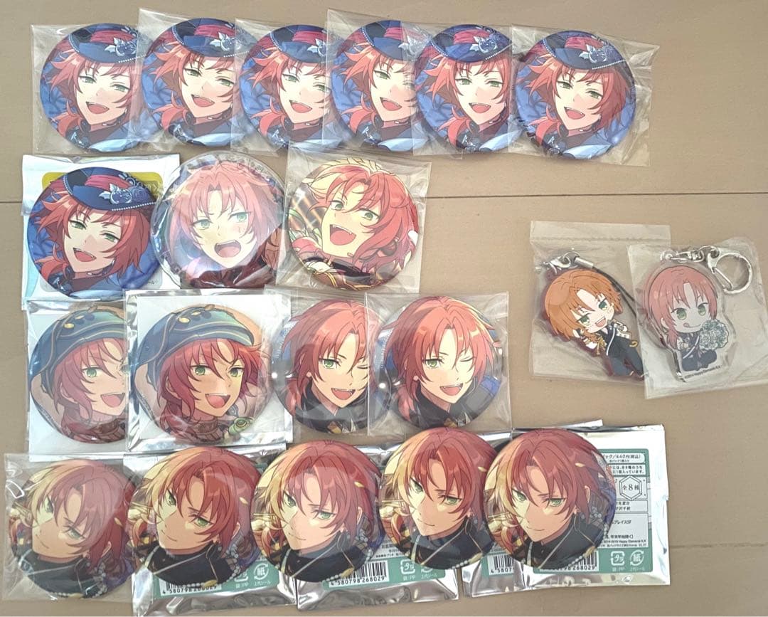 あんさんぶるスターズ　月永レオ　缶バッジ　イベコレ　フィーチャー　キーホルダー