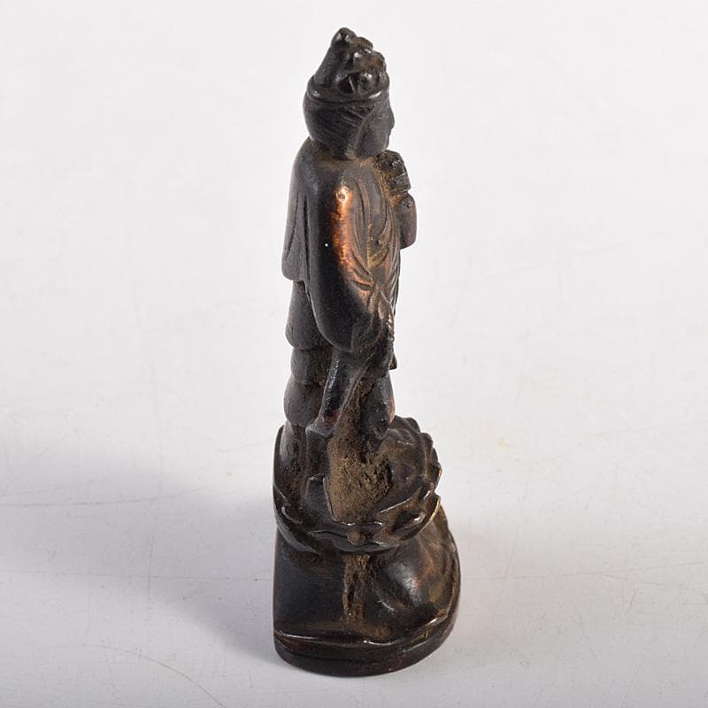 仏教美術　古銅　観音菩薩像　仏像　豆仏　懐中仏　置物　V　R8764