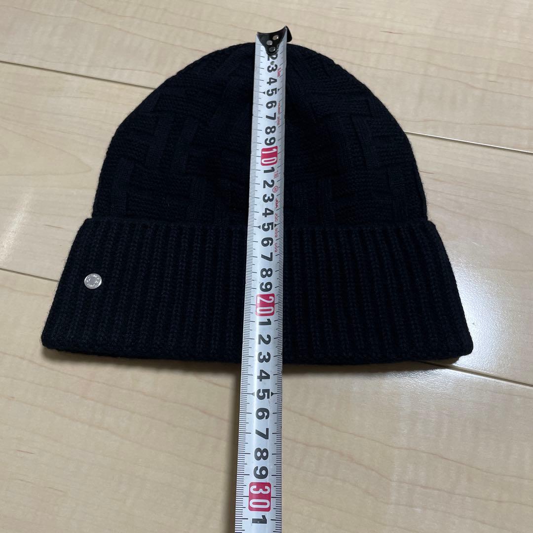 エルメス　HERMES ニット帽　ビーニー　シルバー金具　ブラック