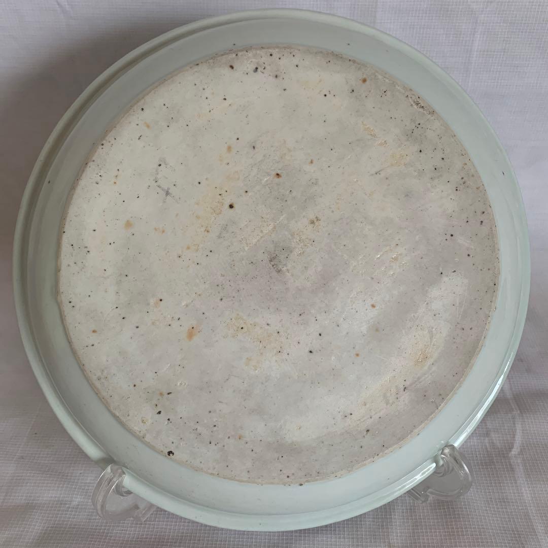 染付鉢 清朝期 山水閣楼 25cm 唐物 青花皿