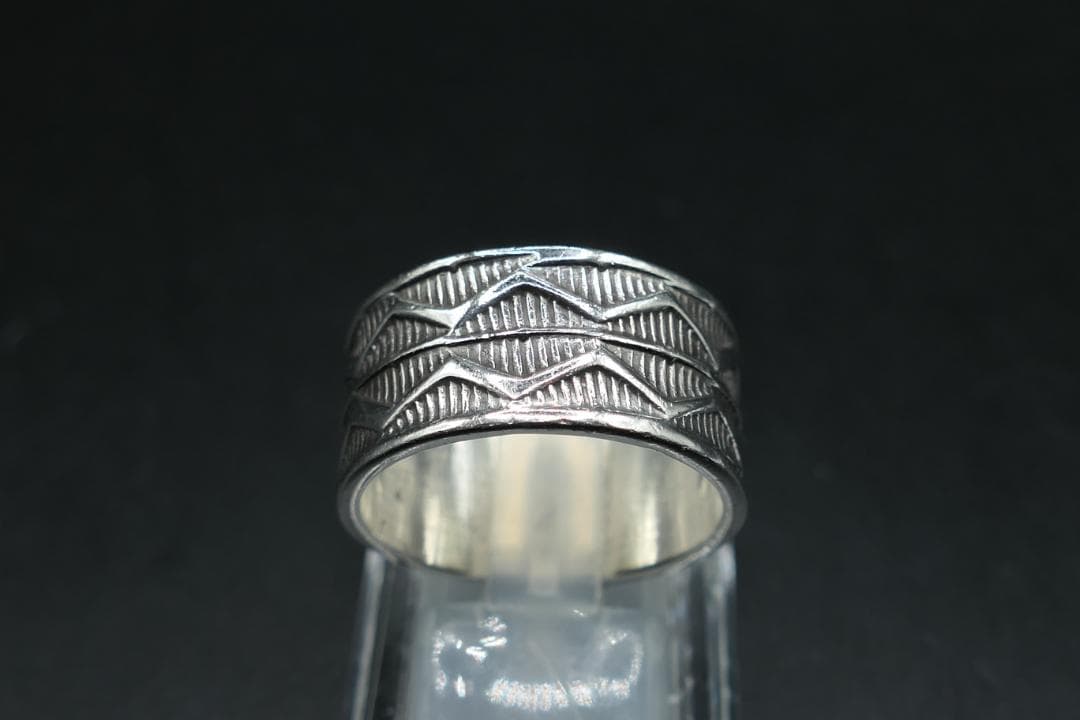 美品　22号　ナバホ　ヘンリーマリアーノ　スタンプワーク　リング　指輪