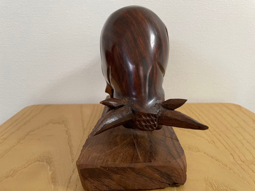 木製の雄牛の像 牡牛 ブル おうし Wooden Bull Mexico