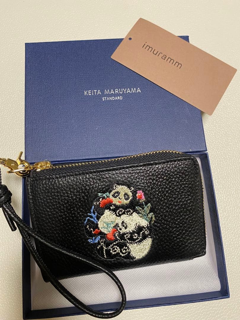★新品、専用箱付★ケイタマルヤマ×imuramm二つ折り財布 パンダアート刺繍