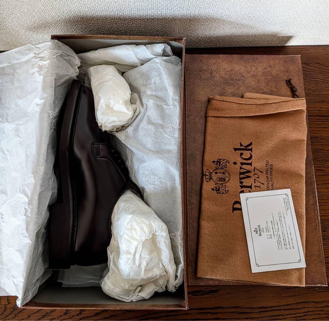 【新品・未着用】Berwick 1707 プレーントゥ　ダークブラウン