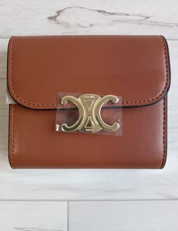 CELINE PARIS ブラウン 三つ折