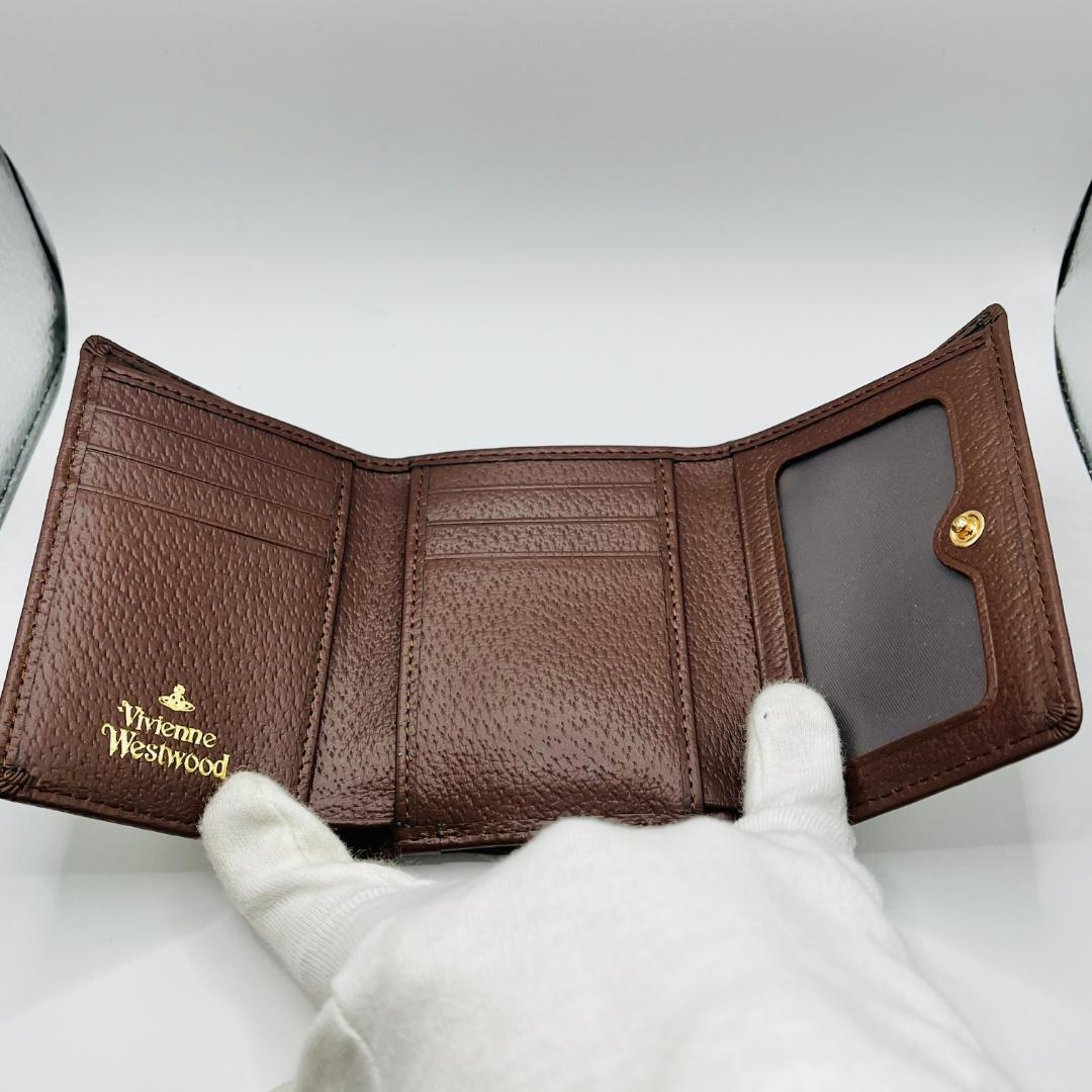 大人気 Vivienne Westwood 特価 がま口 定番 折財布 茶 人気