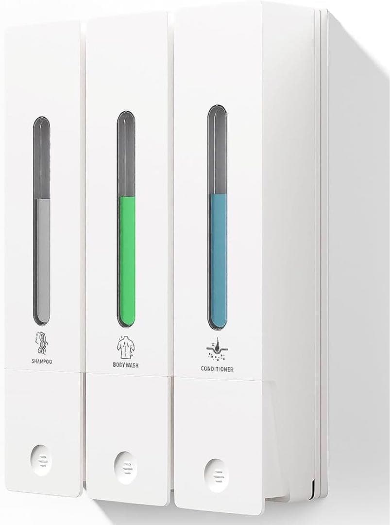 ❣️未使用❣️シャンプーボトル3個壁掛けタイプ各400ML ホワイト