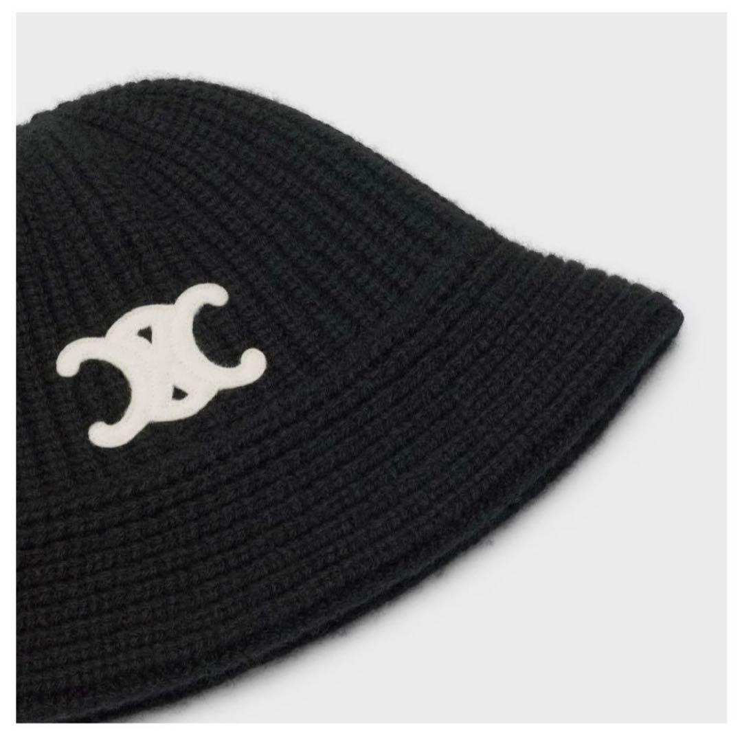 CELINE セリーヌ トリオンフ クロシェ カシミア バケットハット ネイビー