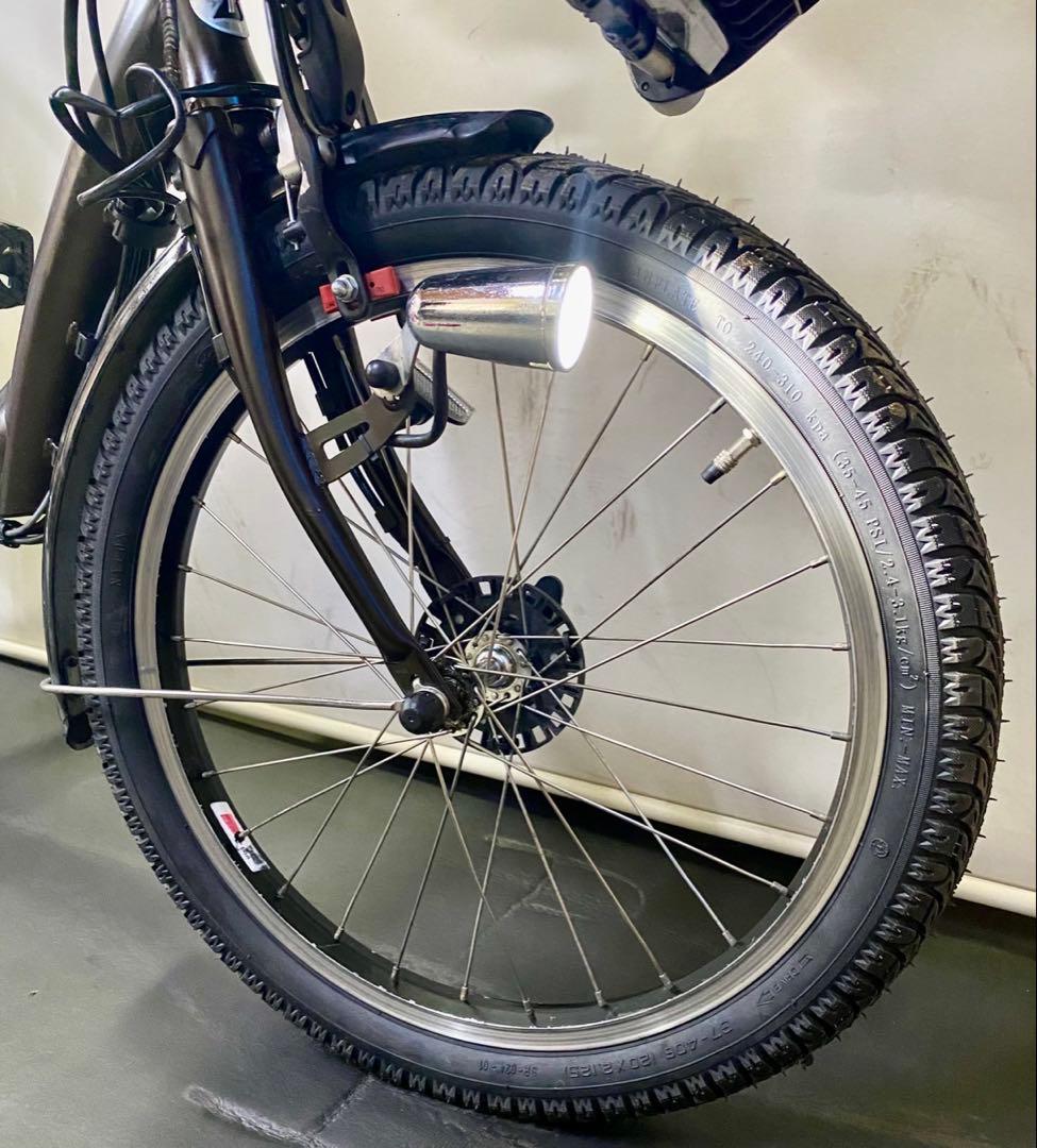 1年保証 ブリヂストン　20インチ　子供乗せ　3人乗り　茶色　電動アシスト自転車