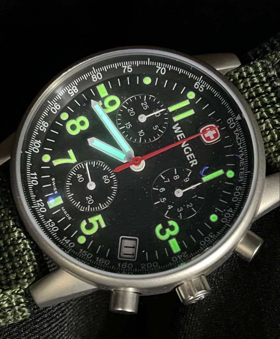 ◾️電池新品交換済◾️WENGER ウェンガー メンズ クロノグラフ 7072X