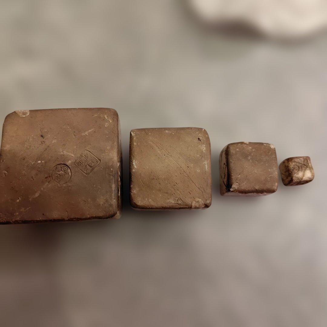 座興盃・陶器 四角形の器4点セット 木箱付き