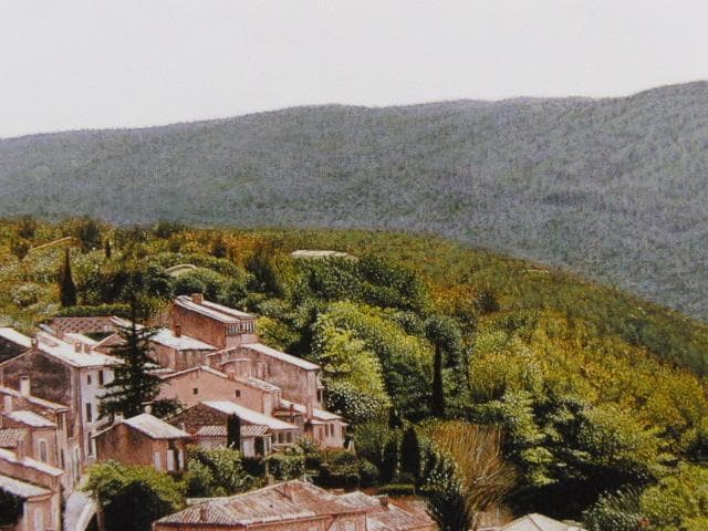 中尾新也、【メネルブの村】、希少な大判額装用画集より、美品