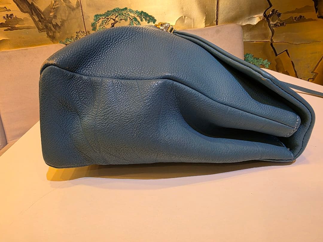 大峽製鞄　レイロウ　レザー　ビジネスバッグ　ブルー