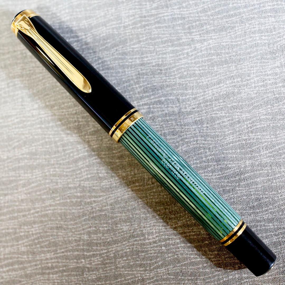 【レア限定品】ペリカン 万年筆 Ｍ８００ 丸善１２０周年記念 スーベレーン 緑縞