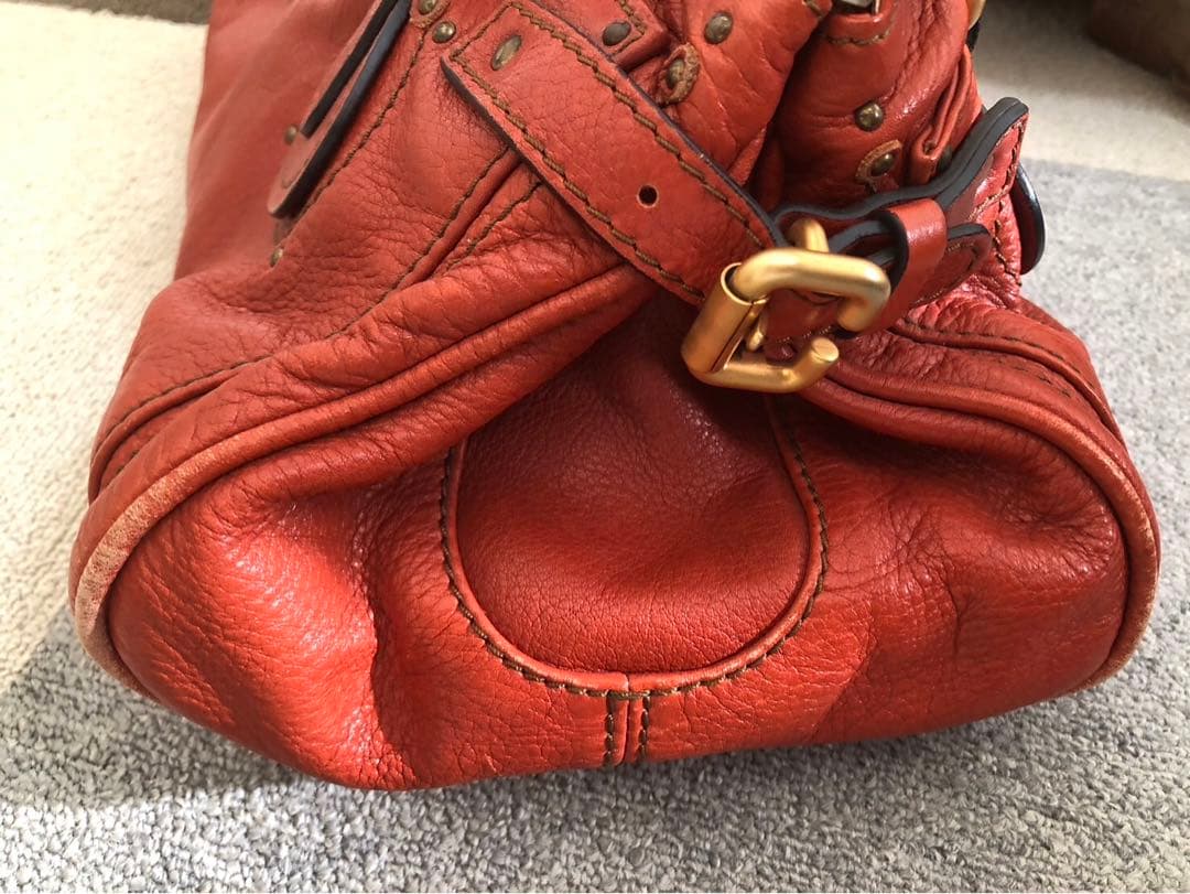 クロエ Chloe パディントン ハンドバッグ レザー ブラウン オレンジ