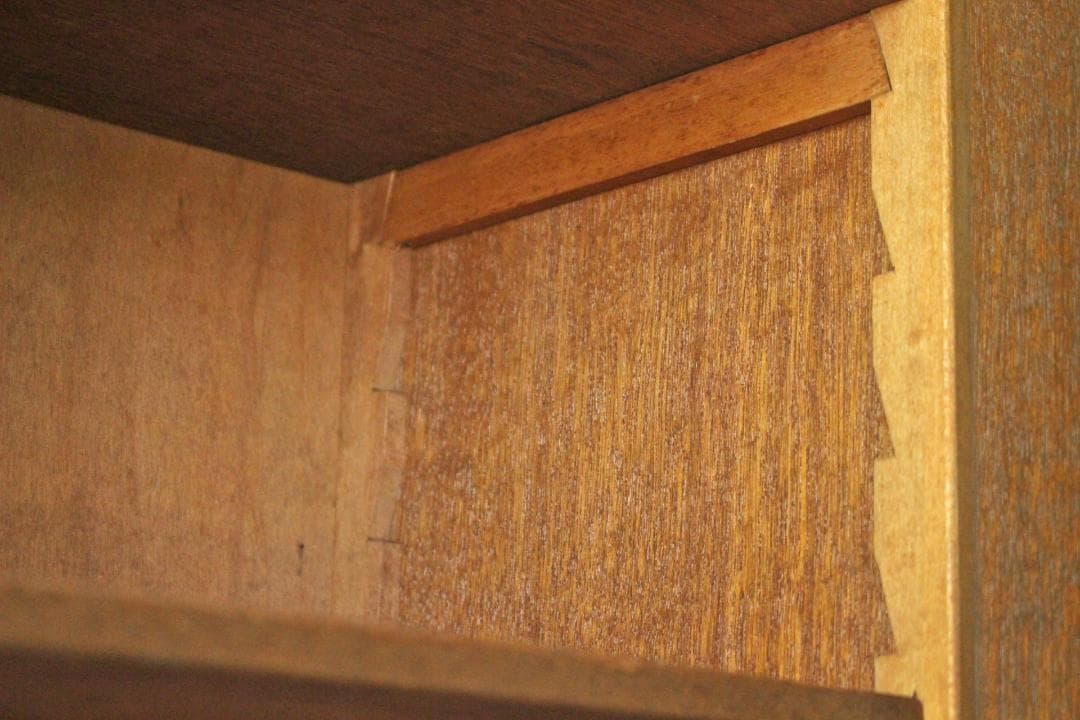 レトロ 小振り キャビネット 戸棚 引き出し 抽斗 3杯 収納 左右非対称 木製