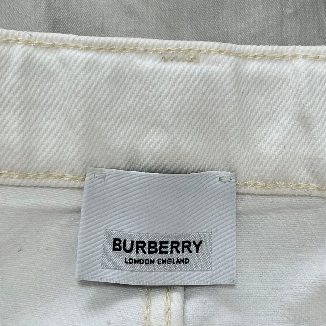 現行タグ✨バーバリー152(12y) ホワイトデニムパンツ　ロコボタン　XS〜S