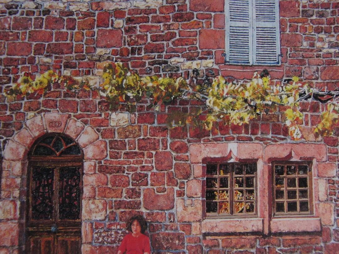 堤敏朗、【退屈な午後】、希少な額装用画集より、新品額装付