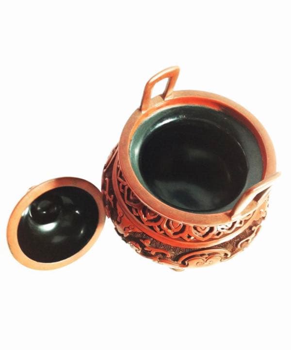 香炉　堆朱　三脚香炉 唐物 時代物