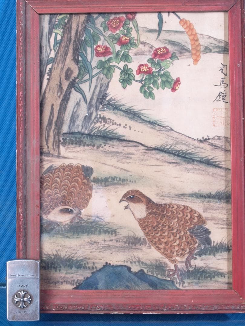 唐物　民間仕入れ品　清時代木製肉筆絵※激安骨董品R1600A5-2