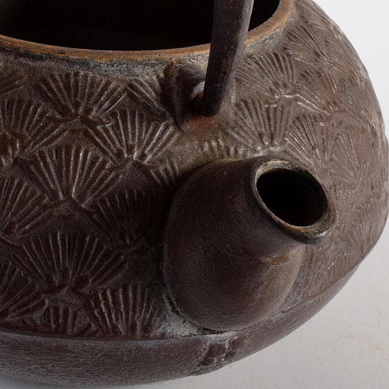 煎茶道具　南部鉄器　松葉文　鉄瓶　鉄釜　V　8339