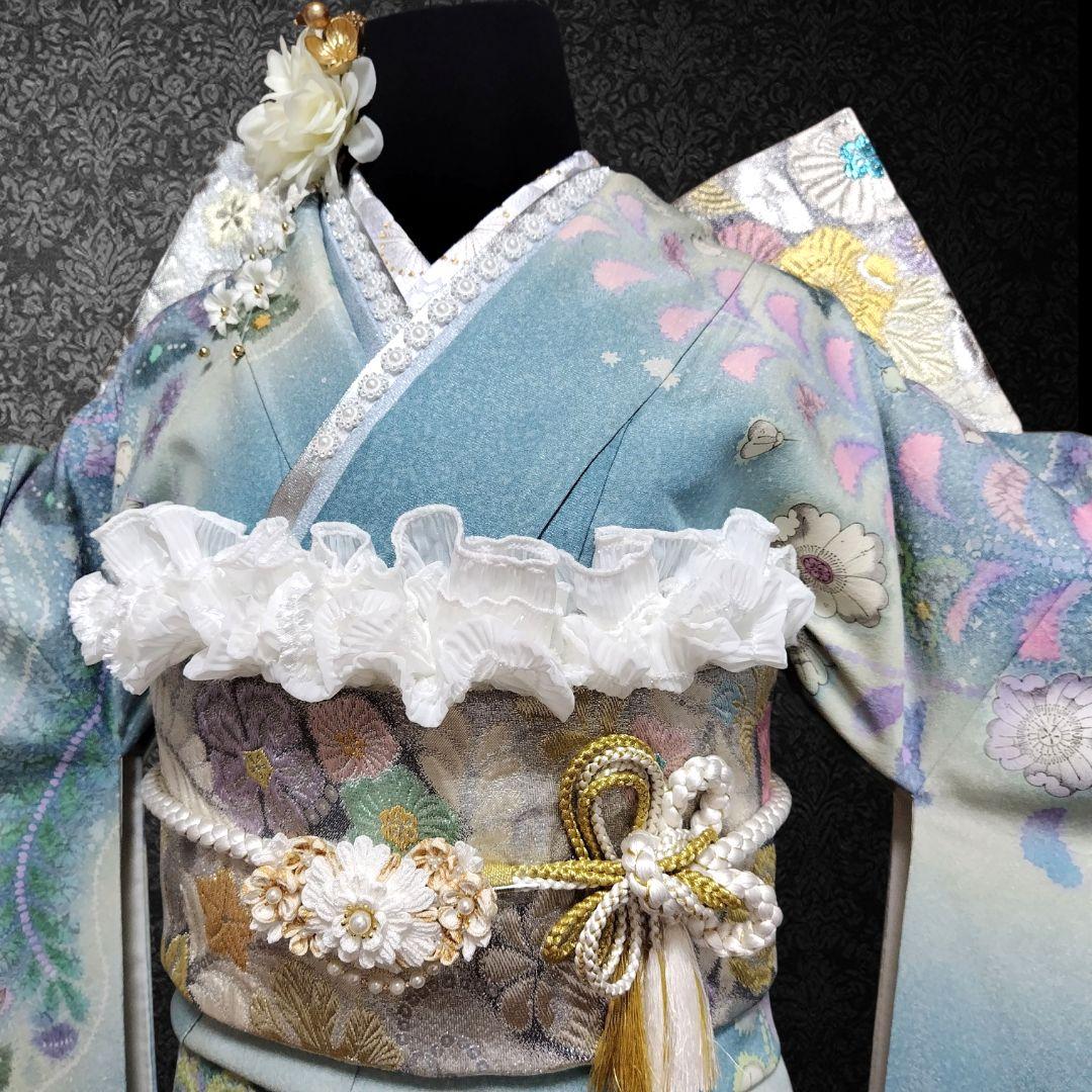 お直し無料！振袖フルセット(8点)・辻ヶ花・辻が花・絞り・胴裏正絹・高級手縫い