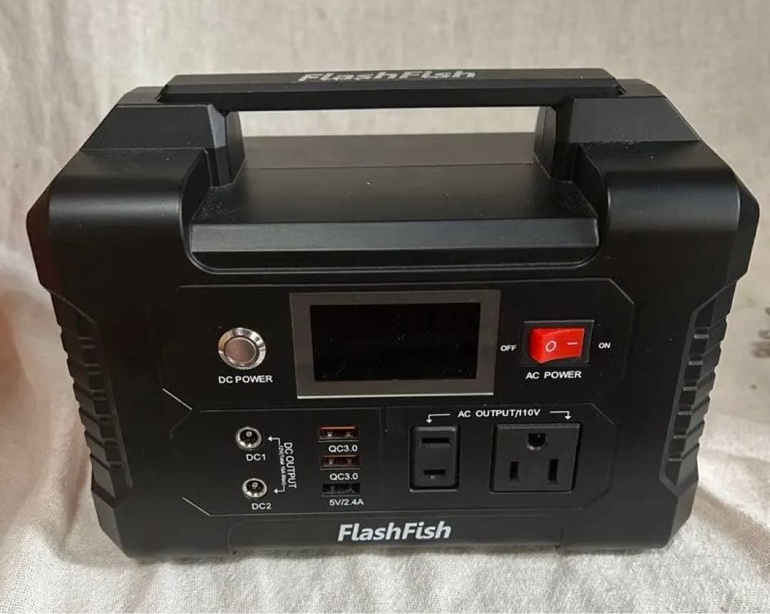 【美品】防犯グッズ FlashFish ポータブル電源　容量 小型発電機