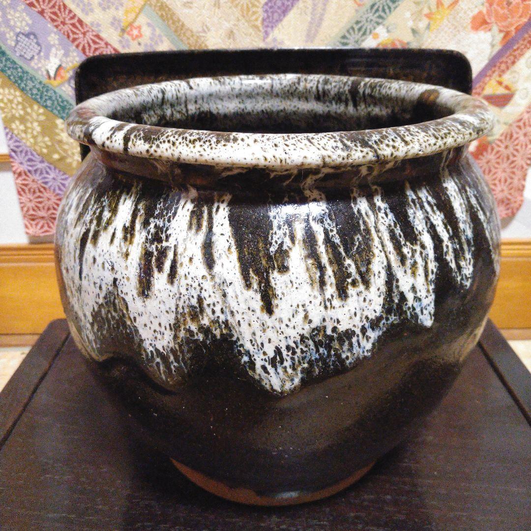 NO362 堤焼　甕　瓶　宮城　仙台　民芸　時代物