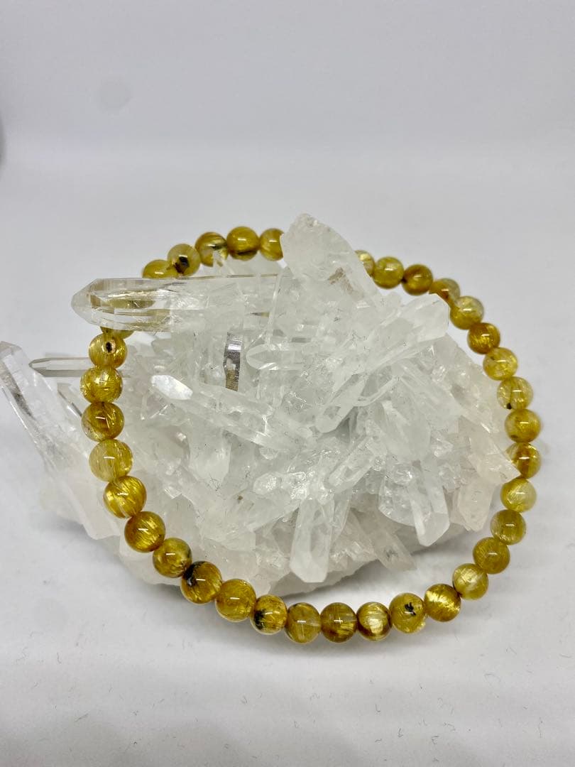 N*t様 艶、照り、ギッシリ♪高品質5Aグレード✨ゴールドルチルクォーツのブレス