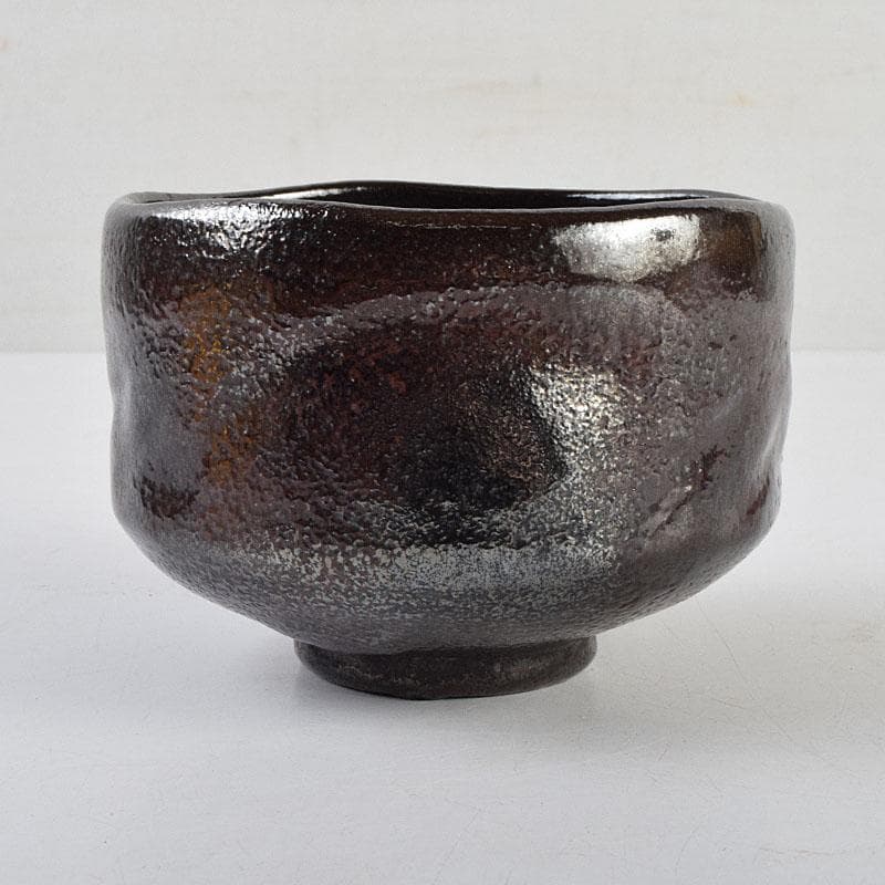 茶道具　黒楽茶碗　陶印あり　時代箱　V　R9389
