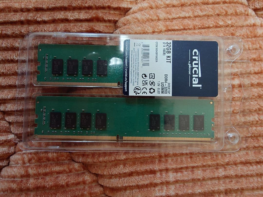 Crucial CT2K16G4DFRA32A メモリ 16GB 2枚