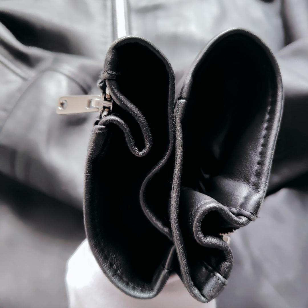 【XLサイズ 美品】UNITED TOKYO シングルライダース ラムレザー 黒