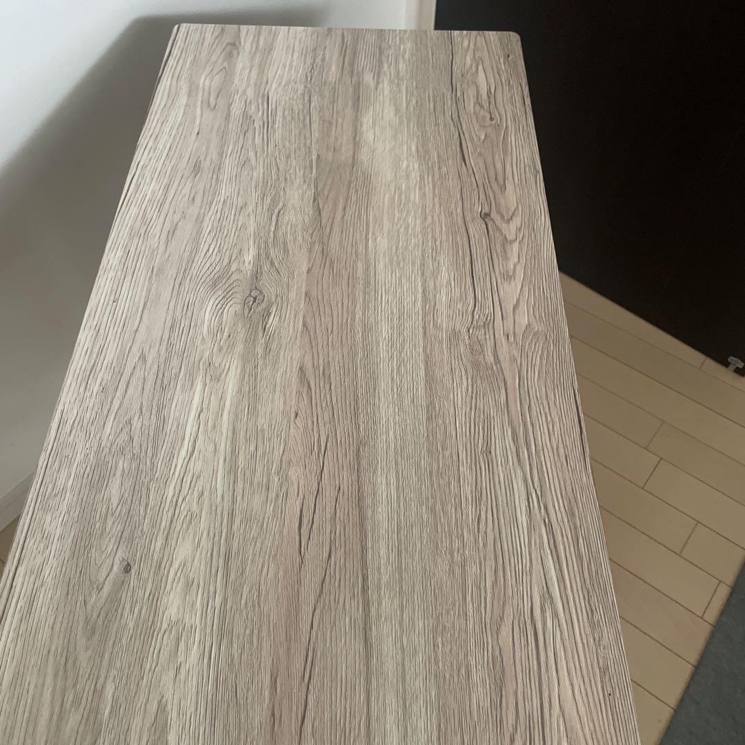 山善　木目調折りたたみテーブル　2個セット