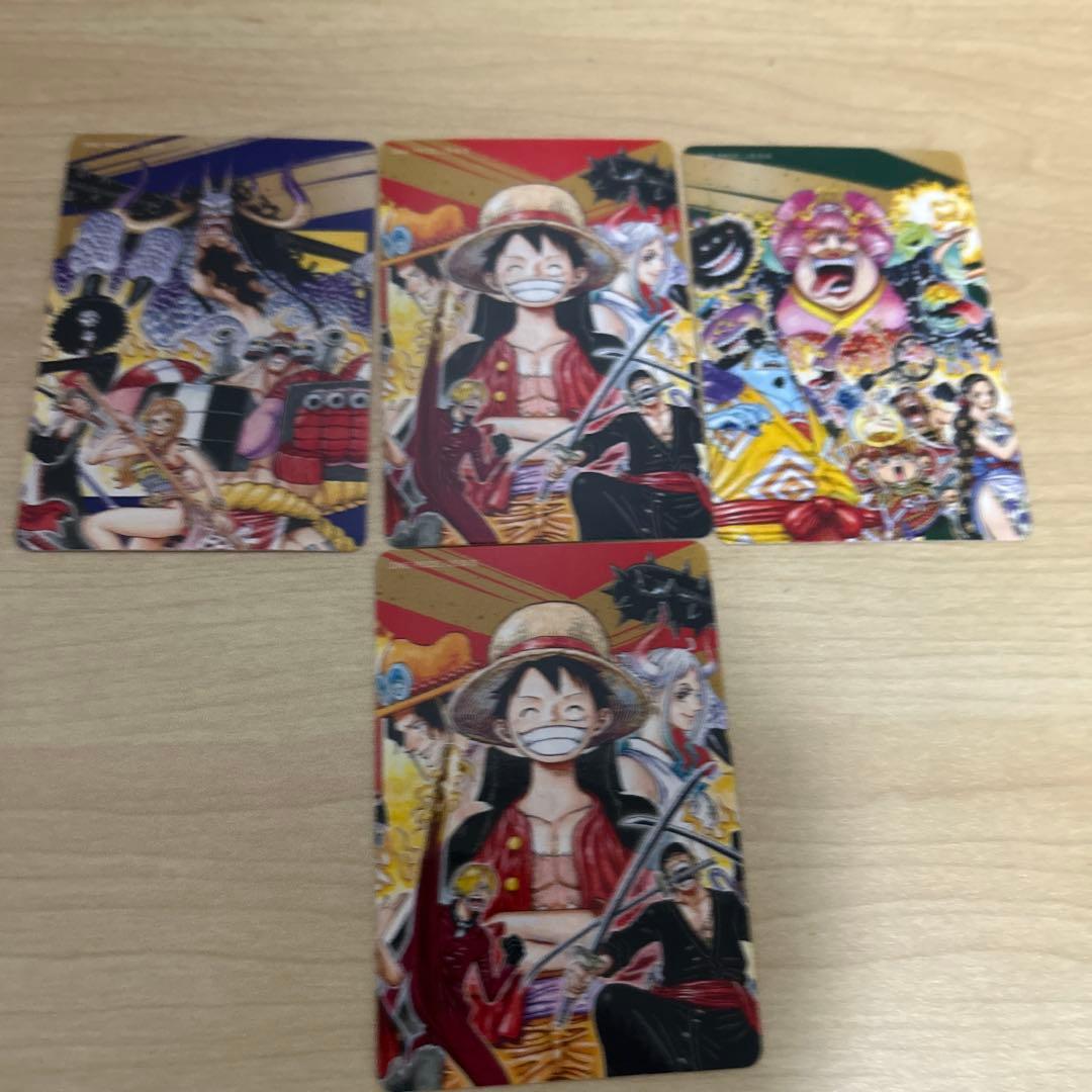 ワンピース限定ナツコミダブルステッカー尾田栄一郎サイン4枚セット