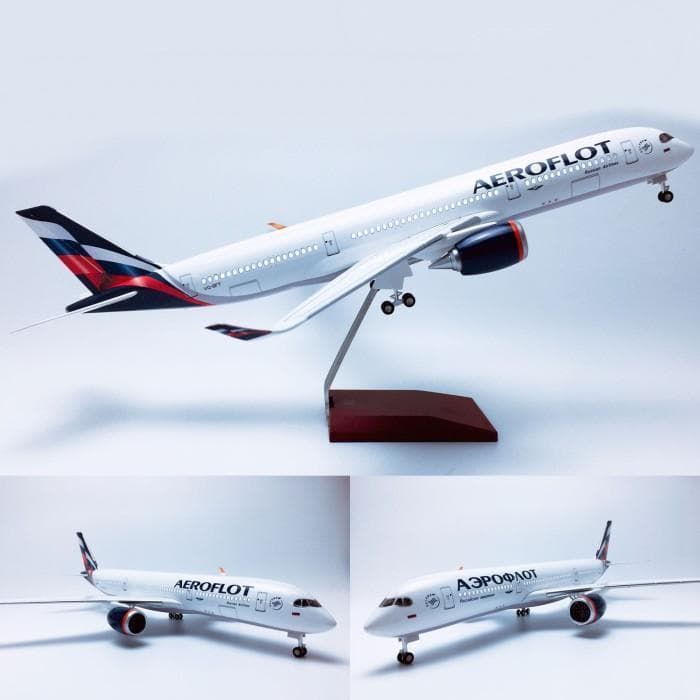 アウトレット 模型飛行機 アエロフロート A350-900 ロシア航空 LED