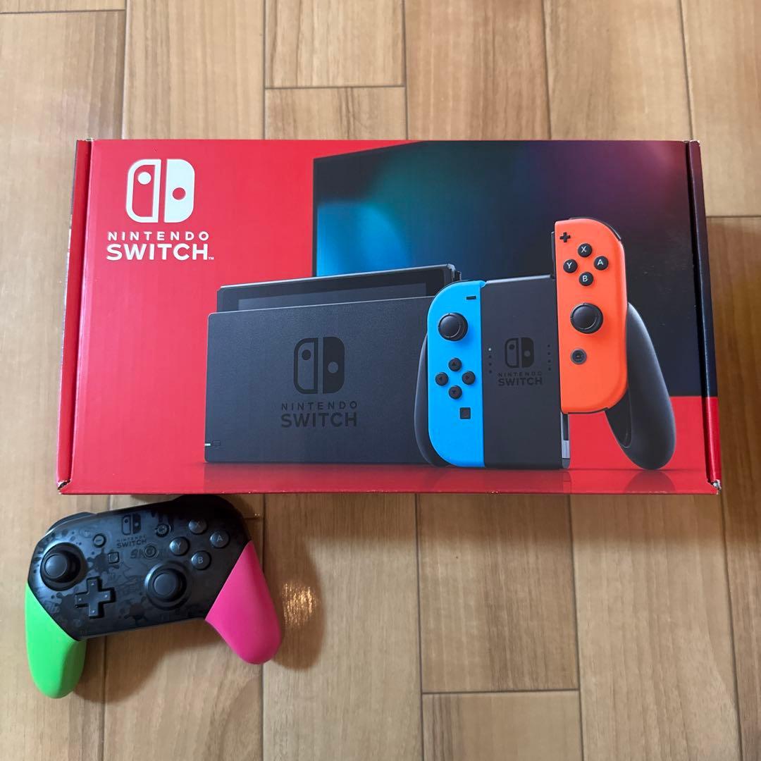 Nintendo Switch ネオンブルー・レッド本体+スプラトゥーンプロコン