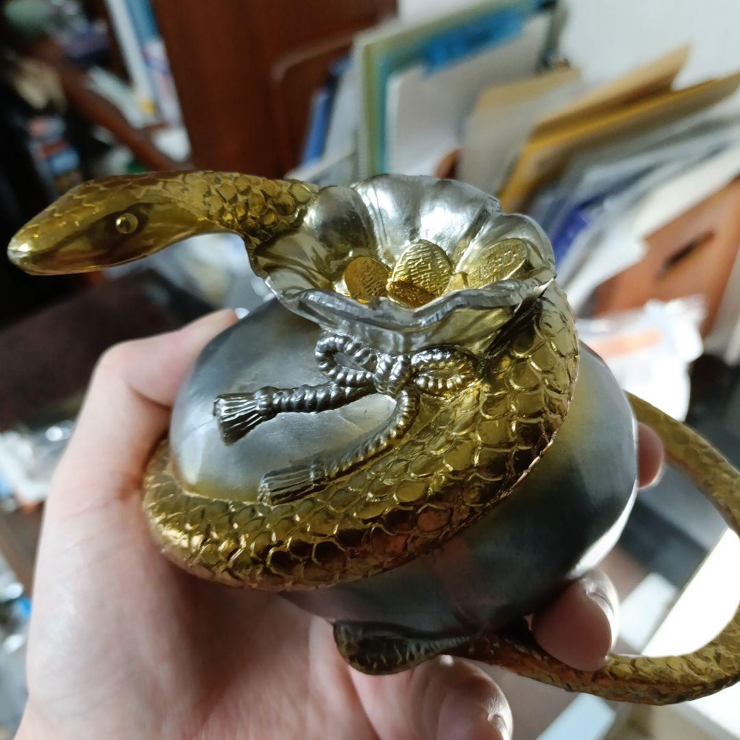 美術鮮物 金色の彫刻　大蛇モチーフ