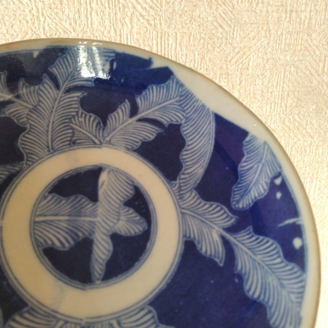 古伊万里明治印判芭蕉文平皿五客