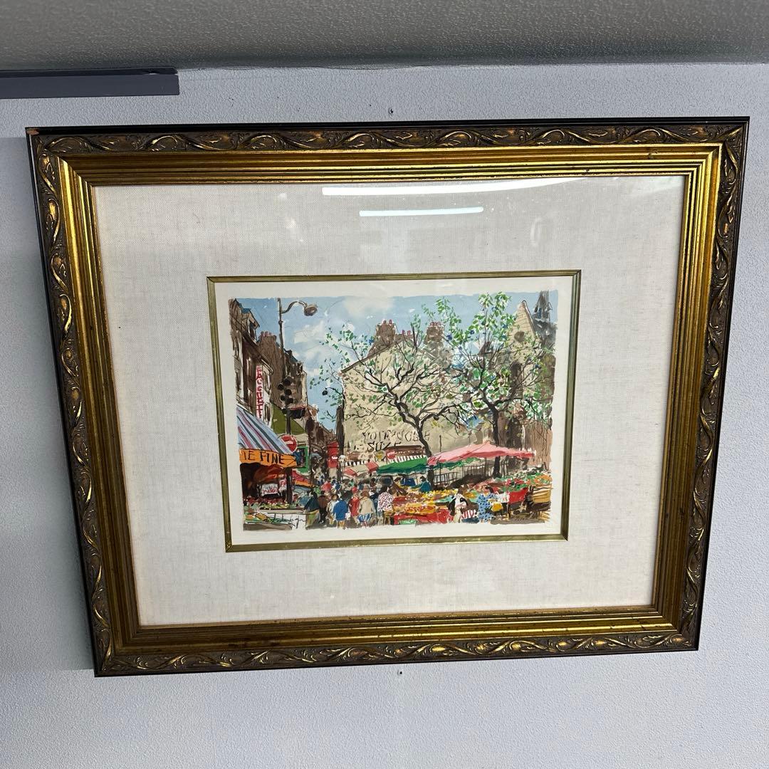 レ*ド様 児玉幸雄　『パリの朝市』　エスタンプ