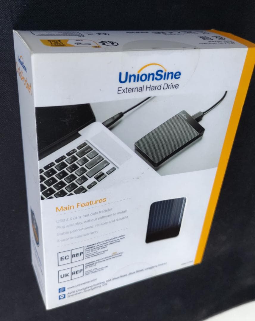 【新品未開封】UnionSine 2TB 外付けハードディスク USB接続
