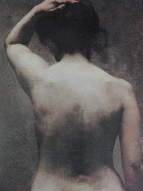 鹿子木孟郎、【裸婦】、希少な大判額装用画集より、新品額装付、状態良好、